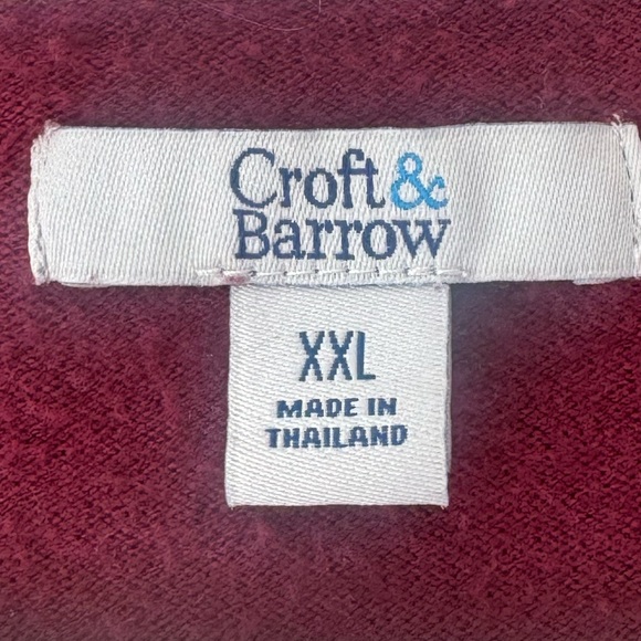 Croft & Barrow Collared Sweater XXL Oversized Rugby Knit Burgundy 3/$15 - Picture 5 of 9